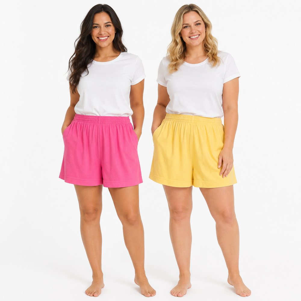 NWT Jaclyn Sport Set of 2 Pull On Shorts Women's Small Cotton Elastic Waist VTG